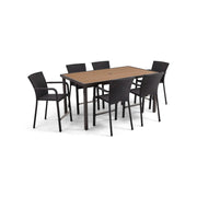 St. Kitts 7 Piece Woven Roasted Pecan Counter Height Group - The Great Escape