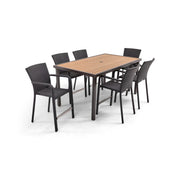 St. Kitts 7 Piece Woven Roasted Pecan Counter Height Group - The Great Escape