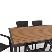 St. Kitts 7 Piece Woven Roasted Pecan Counter Height Group - The Great Escape