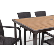 St. Kitts 7 Piece Woven Roasted Pecan Counter Height Group - The Great Escape