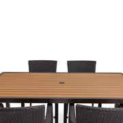 St. Kitts 7 Piece Woven Roasted Pecan Counter Height Group - The Great Escape