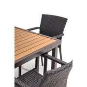 St. Kitts 7 Piece Woven Roasted Pecan Counter Height Group - The Great Escape