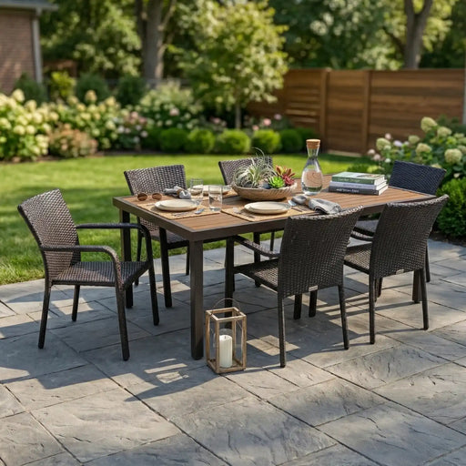 St. Kitts 7 Piece Woven Dining Group - The Great Escape
