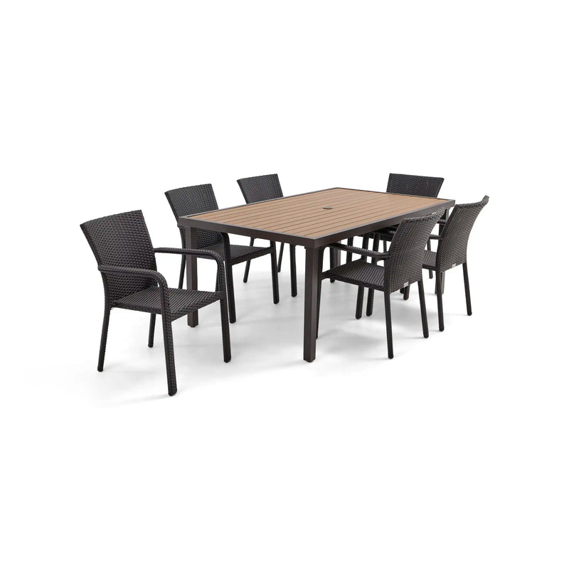 St. Kitts 7 Piece Woven Dining Group - The Great Escape