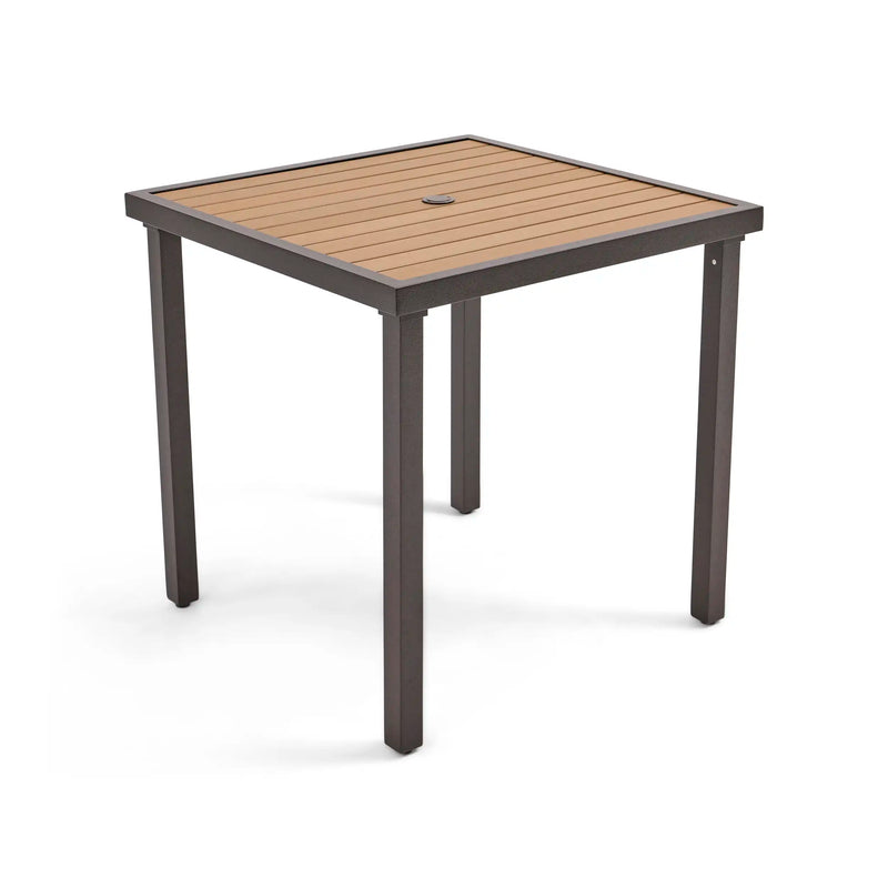 Mesa 36 Inch Square Scoria Willow Poly Plank Counter Height Table - The Great Escape