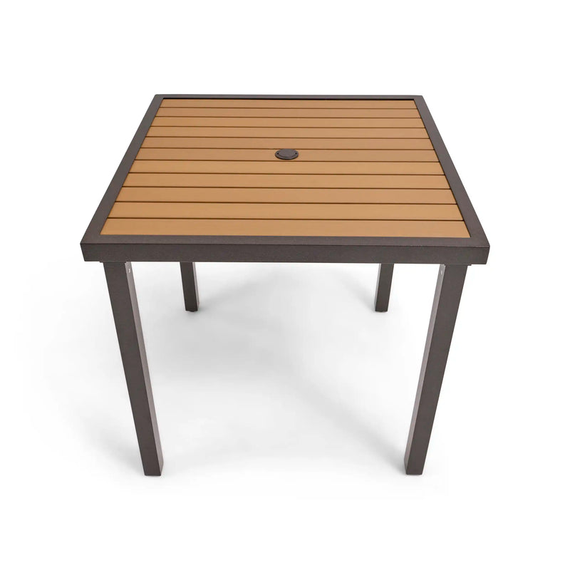 Mesa 36 Inch Square Scoria Willow Poly Plank Counter Height Table - The Great Escape