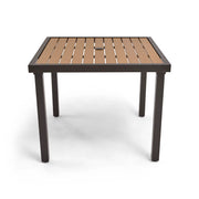 Mesa 36 Inch Square Scoria Willow Poly Plank Dining Table - The Great Escape