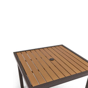Mesa 36 Inch Square Scoria Willow Poly Plank Dining Table - The Great Escape