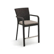 St. Kitts Woven Roasted Pecan Counter Height Stool With Tan Ostrich Seat Pad - The Great Escape