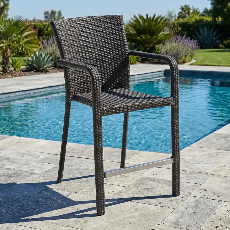 St. Kitts Woven Roasted Pecan Counter Height Stool - The Great Escape