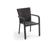 St. Kitts Roasted Pecan Woven Stacking Dining Chair - The Great Escape