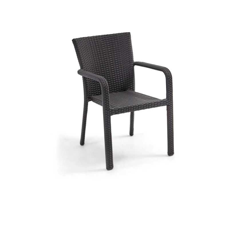 St. Kitts Roasted Pecan Woven Stacking Dining Chair - The Great Escape