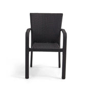 St. Kitts Roasted Pecan Woven Stacking Dining Chair - The Great Escape