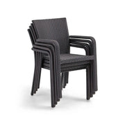 St. Kitts Roasted Pecan Woven Stacking Dining Chair - The Great Escape