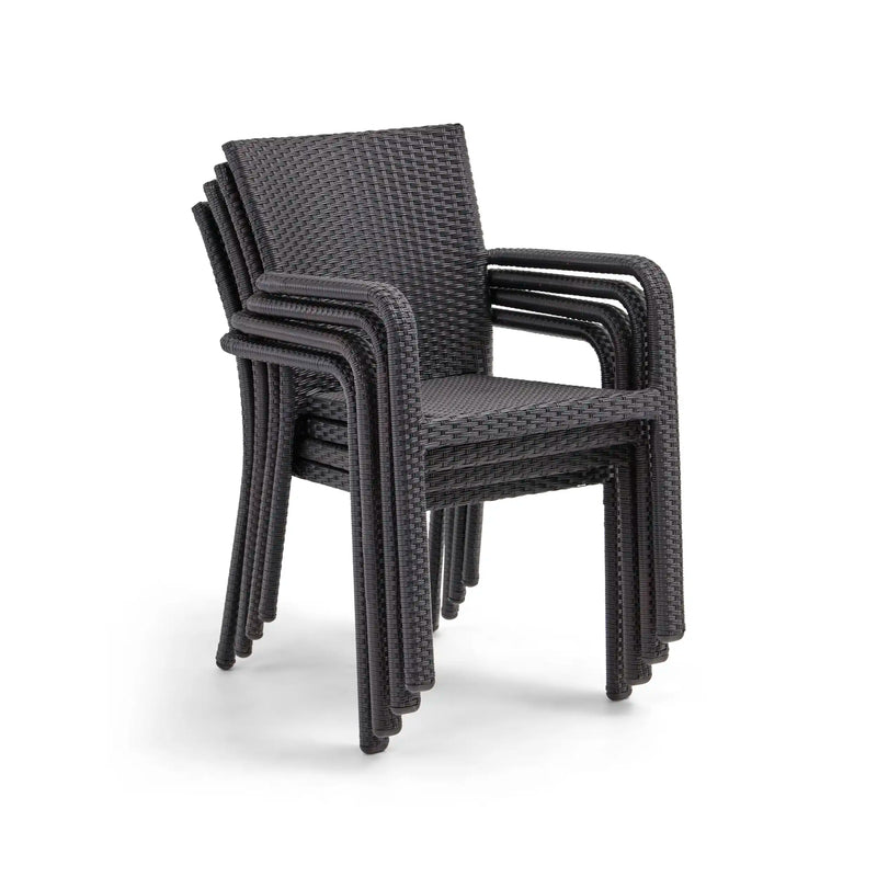 St. Kitts Roasted Pecan Woven Stacking Dining Chair - The Great Escape