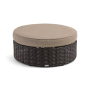 St. Kitts 42" Round Cushioned Ottoman - Lifeguard Ostrich - The Great Escape