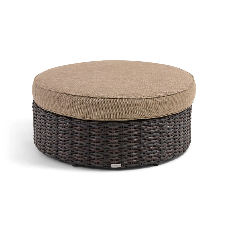 St. Kitts 42" Round Cushioned Ottoman - Mirage Latte - The Great Escape