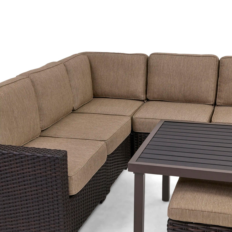St. Kitts 11 Piece Mirage Latte Sectional Group - The Great Escape