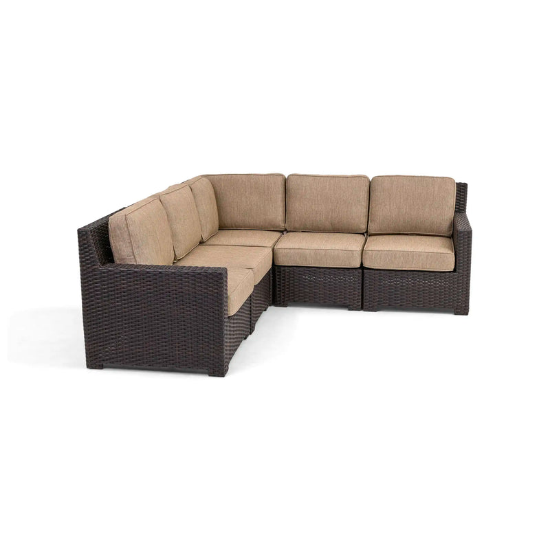 St. Kitts 5 Piece Mirage Latte Sectional Group - The Great Escape
