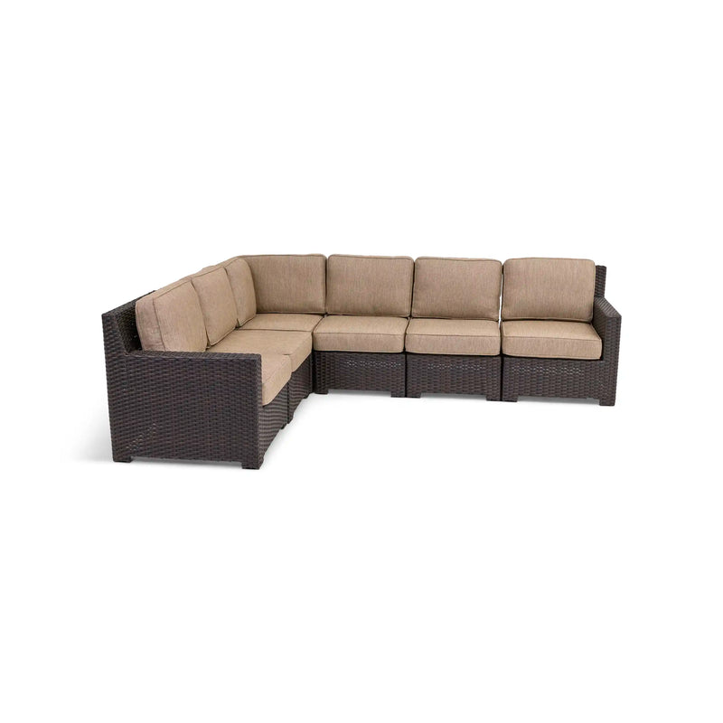 St. Kitts 6 Piece Mirage Latte Sectional Group - The Great Escape