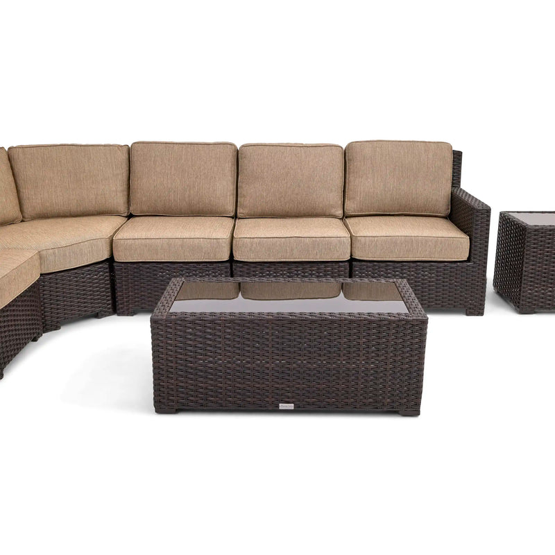 St. Kitts 9 Piece Mirage Latte Sectional Chat Group - The Great Escape