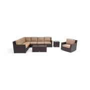 St. Kitts 9 Piece Mirage Latte Sectional Chat Group - The Great Escape