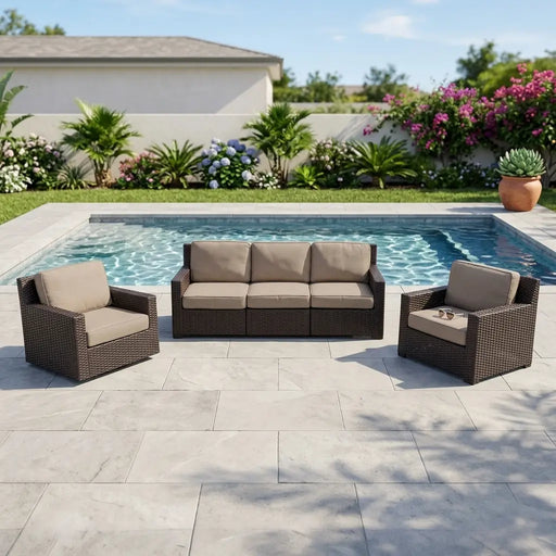 St. Kitts 3 Piece Lifeguard Ostrich Sofa Group - The Great Escape