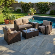 St. Kitts 5 Piece Lifeguard Ostrich Loveseat Chat Group - The Great Escape
