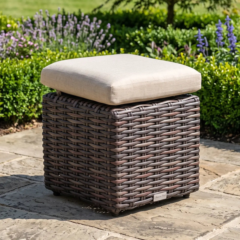 St. Kitts Cushioned Cube Ottoman - Lifeguard Ostrich - The Great Escape