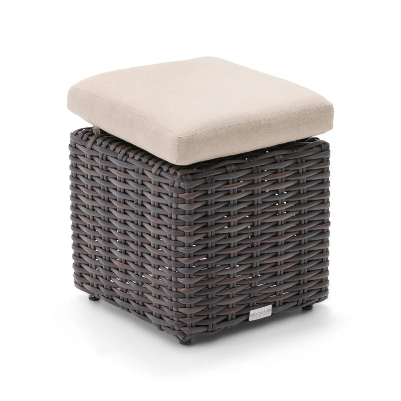 St. Kitts Cushioned Cube Ottoman - Lifeguard Ostrich - The Great Escape