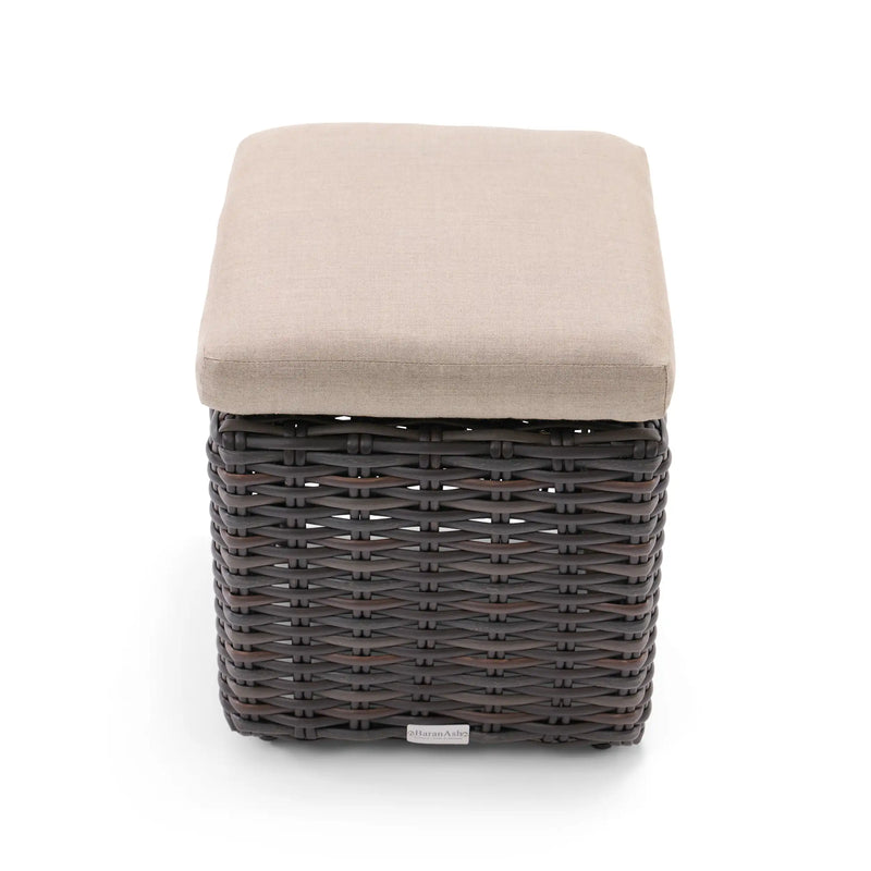 St. Kitts Cushioned Cube Ottoman - Lifeguard Ostrich - The Great Escape
