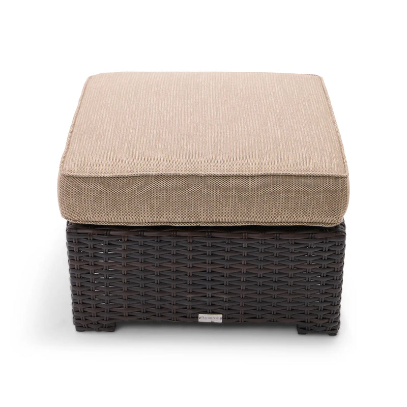 St. Kitts 26" Square Cushioned Ottoman - Mirage Latte - The Great Escape