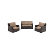 St. Kitts 3 Piece Mirage Latte Loveseat Group - The Great Escape