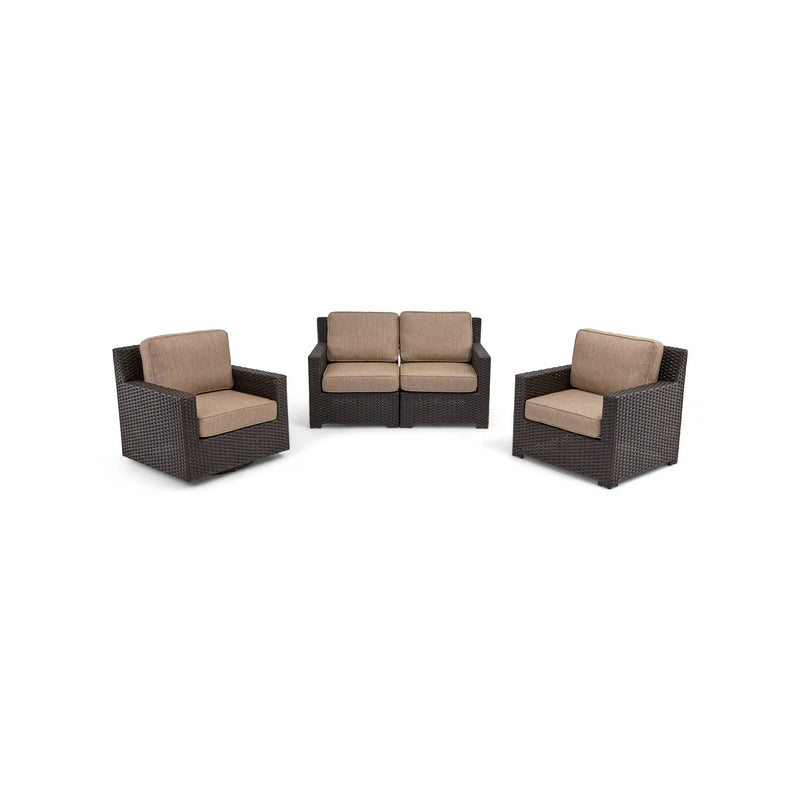 St. Kitts 3 Piece Mirage Latte Loveseat Group - The Great Escape