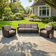 St. Kitts 3 Piece Mirage Latte Sofa Group - The Great Escape