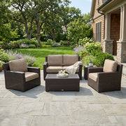 St. Kitts 5 Piece Mirage Latte Loveseat Chat Group - The Great Escape