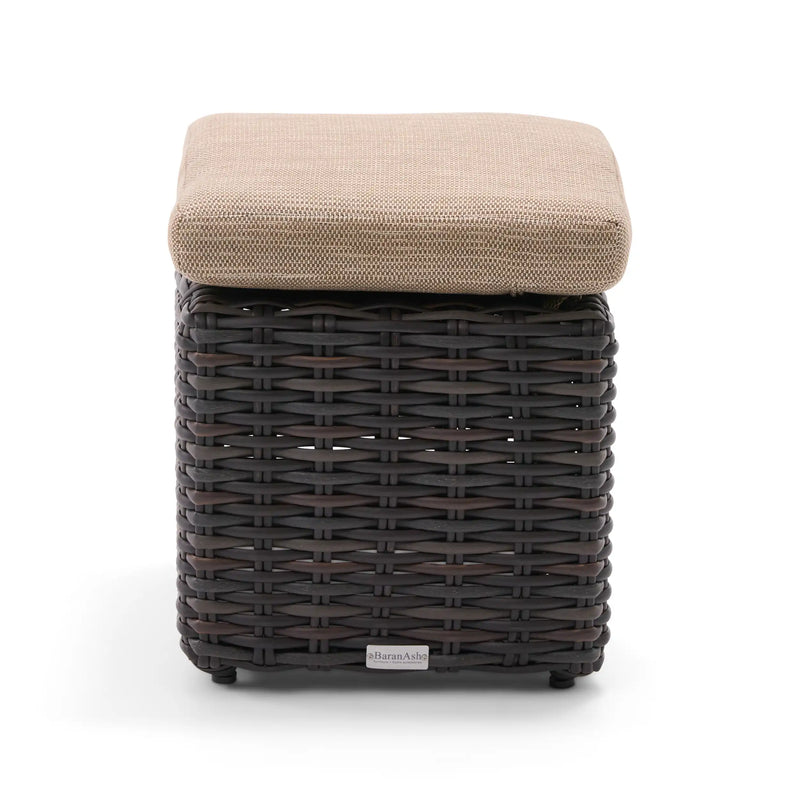 St. Kitts Mirage Latte Cushioned Cube Ottoman - The Great Escape