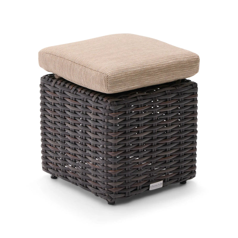 St. Kitts Mirage Latte Cushioned Cube Ottoman - The Great Escape