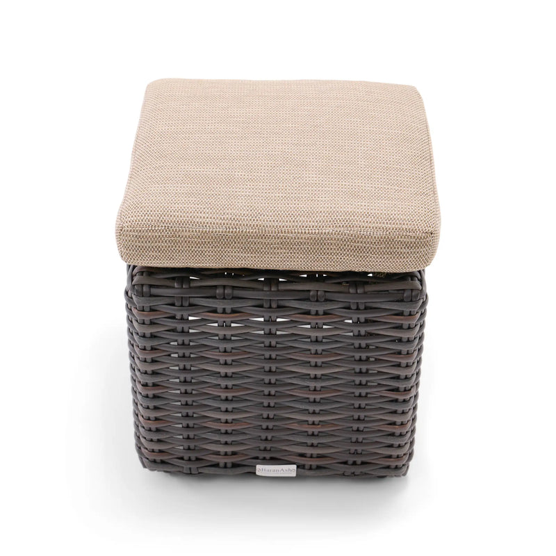 St. Kitts Mirage Latte Cushioned Cube Ottoman - The Great Escape