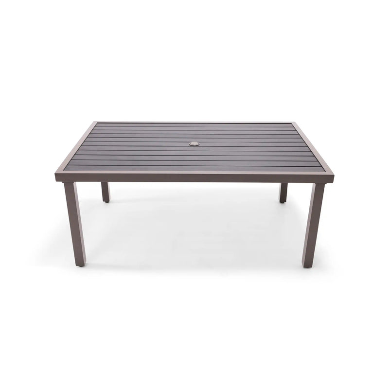 Mesa 36x58 Inch Rectangle Scoria Poly Plank Conversation Table - The Great Escape
