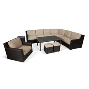 St. Kitts Woven 11 Piece Sectional Conversation Chat  Group - The Great Escape
