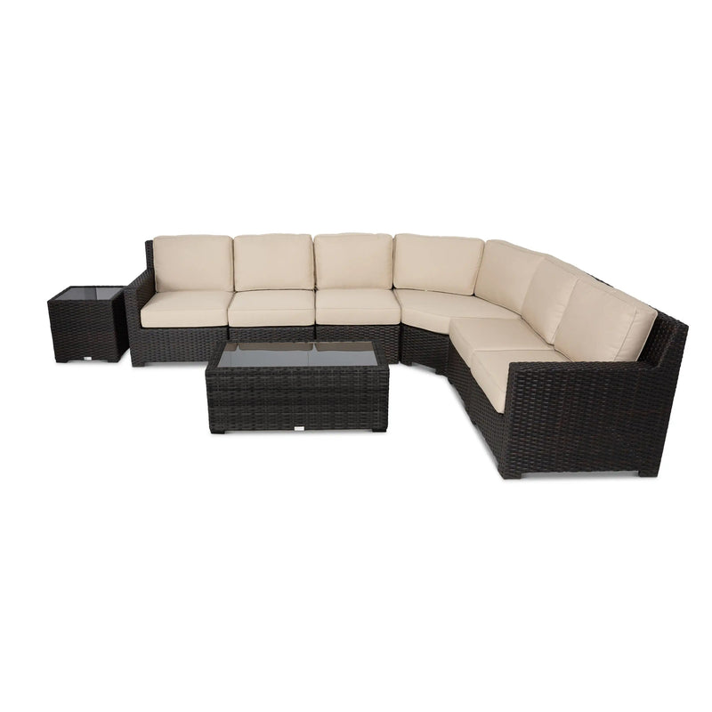 St. Kitts Brown Woven 8 Pc Sectional Group - The Great Escape