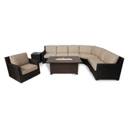 St. Kitts Woven 9 Piece Sectional Firepit Group - The Great Escape