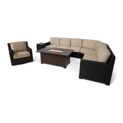 St. Kitts Woven 9 Piece Sectional Firepit Group - The Great Escape