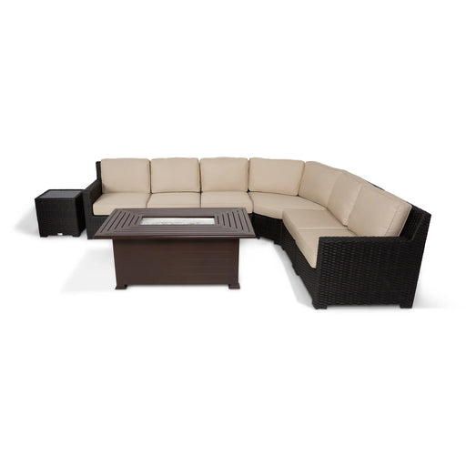 St. Kitts Woven 8 Piece Sectional Firepit Group - The Great Escape