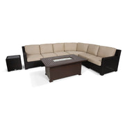 St. Kitts Woven 8 Piece Sectional Firepit Group - The Great Escape