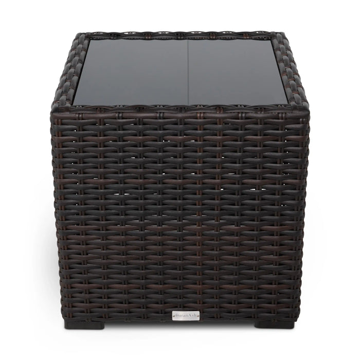 St Kitts 20 Inch Square End Table With Print Glass - The Great Escape