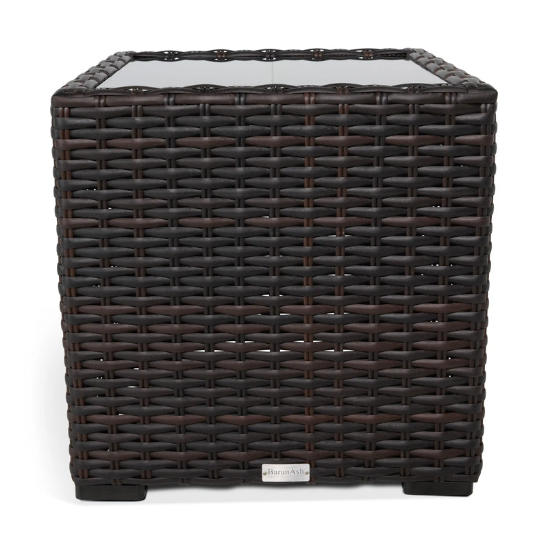 St Kitts 20 Inch Square End Table With Print Glass - The Great Escape