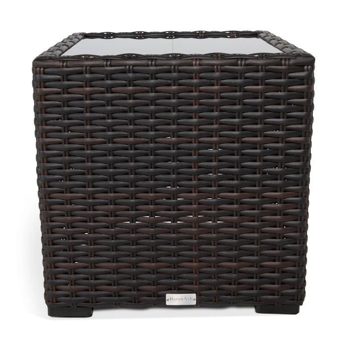 St Kitts 20 Inch Square End Table With Print Glass - The Great Escape