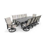 Stirling 11 Piece Sling Dining Group W/ 44"x112" Rect. Table - The Great Escape